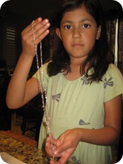 prep sparkles with gold communion rosary