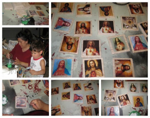 sacred heart tile collage