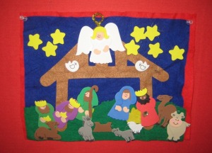 nativity in schoolroom