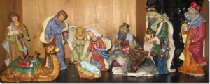 nativity on altar