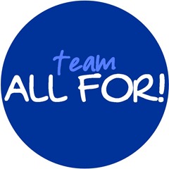 ALL FOR! blue logo