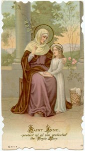 trad holy card of st anne