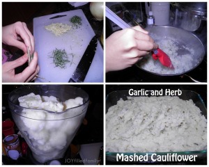 Garlic and Herb Mashed Cauliflower collage