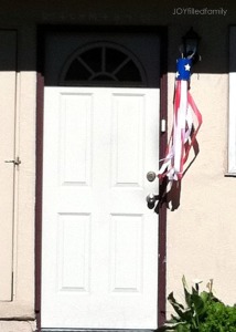 God Bless America windsock at rectory